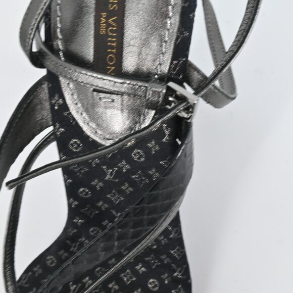 LOUIS VUITTON Monogram Strappy Heels Size 38 - Picture 7 of 9